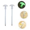 Happyyami 4pcs Ground Nail Tent Peg Stakes Hiking Tent Camping Tent Stake Traveling Accessories Heavy Duty Tent Ground Anchor Stakes Tarp Hooks Metal Tent Pegs Tool Stainless Steel Spiral view 4