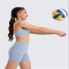 CRZ YOGA Girls Butterluxe Y Back Sports Bra - Yoga Athletic Casual Tops Scoop Neck Spaghetti Strap Padded Crop Kids Teen Cambric Blue X-Large view 4