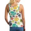 Colorful Doodle Paw Print Lightweight Tank Top for Women Racerback Workout Tops Sleeveless Athletic Running Shirts 2XL view 2