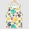 Colorful Doodle Paw Print Lightweight Tank Top for Women Racerback Workout Tops Sleeveless Athletic Running Shirts 2XL view 3