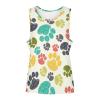 Colorful Doodle Paw Print Lightweight Tank Top for Women Racerback Workout Tops Sleeveless Athletic Running Shirts 2XL view 4