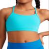 CRZ YOGA Girls Butterluxe Y Back Sports Bra - Yoga Athletic Casual Tops Scoop Neck Spaghetti Strap Padded Crop Kids Teen Spectral Blue Small view 1