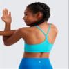 CRZ YOGA Girls Butterluxe Y Back Sports Bra - Yoga Athletic Casual Tops Scoop Neck Spaghetti Strap Padded Crop Kids Teen Spectral Blue X-Large view 2