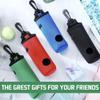 6 Pcs Golf Ball Carry Bag Neoprene Golf Tee Holder Pouch Portable Golf Ball Holder with Hook Keychain Belt Clip Golf Ball Bag Pouch Club Golf Gifts for Men Women,Multicolor view 2