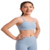CRZ YOGA Girls Butterluxe Y Back Sports Bra - Yoga Athletic Casual Tops Scoop Neck Spaghetti Strap Padded Crop Kids Teen Cambric Blue Medium view 1