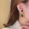 Women's Ear Clips Non Pierced Clip On Earrings Dangle Earrings (Emerald Green Clip On) view 4