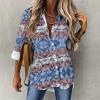 Abstract Transgender Flag Women's T-Shirt Irregular Hem Shirt Long Sleeve Blouse Loose Fit Tee Tops 4XL view 2