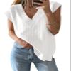 Saodimallsu Womens V Neck Sweater Vest Oversized Ribbed Knit Sleeveless Casual Loose Fit Pullover Tank Top White view 1