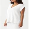 Saodimallsu Womens V Neck Sweater Vest Oversized Ribbed Knit Sleeveless Casual Loose Fit Pullover Tank Top White view 2