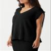 Saodimallsu Womens V Neck Sweater Vest Oversized Ribbed Knit Sleeveless Casual Loose Fit Pullover Tank Top Black view 2