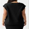 Saodimallsu Womens V Neck Sweater Vest Oversized Ribbed Knit Sleeveless Casual Loose Fit Pullover Tank Top Black view 4