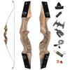 60 Inch Black Hunter Original Recurve Bow 20-60lbs Traditional Wood Longbow Right and Left Handed American Hunting Longbow for Outdoor Hunting Shooting (30 Lbs, Wood/Right Handed) view 1