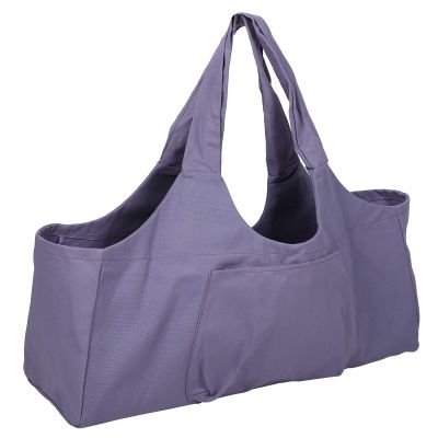 Large Yoga Mat Bag, Oversized Yoga Bag Lightweight Storage One Shoulder Bag Multi Functional Storage Pockets Canvas Travel Bag Yoga for Women Fits Mats (Purple)