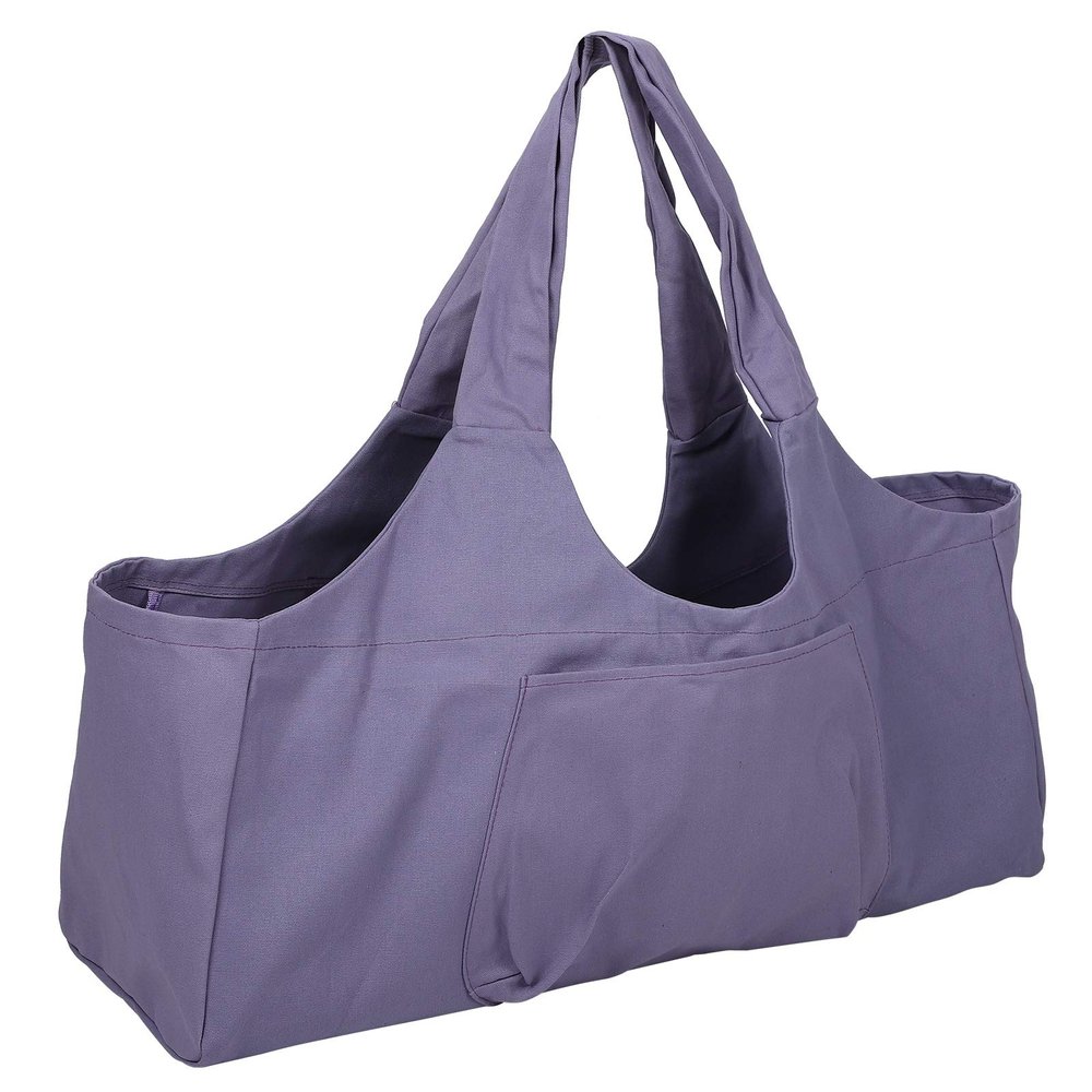 Large Yoga Mat Bag, Oversized Yoga Bag Lightweight Storage One Shoulder Bag Multi Functional Storage Pockets Canvas Travel Bag Yoga for Women Fits Mats (Purple)