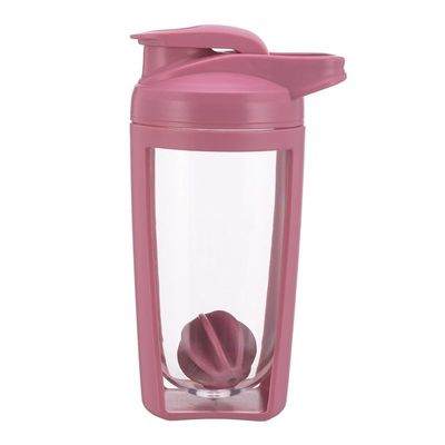 1pc Shaker Cup Fitness Sports Bottle Portable Large Capacity Plastic Protein Powder Shake Mixer (Pink, 650Ml)