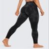 CRZ YOGA Womens Butterluxe High Waisted Yoga Leggings 28" - Double Seamed Buttery Soft Comfy Athletic Gym Workout Pants Black Tie Dye Flowers X-Small view 2