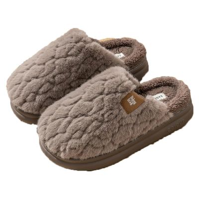 Fixizy Thick-soled cotton slippers autumn and winter home indoor plush cotton slippers