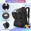 Arcoyard Extra Large Lacrosse Backpack with 2 Stick Holders, Professional Lacrosse Bag with Ventilated Cleats Compartment and Insulated Pocket, for All Lacrosse or Field Hockey Gear, Black view 2