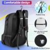 Arcoyard Extra Large Lacrosse Backpack with 2 Stick Holders, Professional Lacrosse Bag with Ventilated Cleats Compartment and Insulated Pocket, for All Lacrosse or Field Hockey Gear, Black view 4