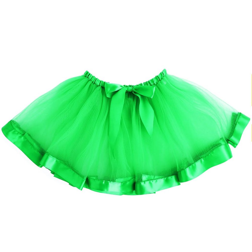 TWINKLEDE Green Ribbon Tutu Skirt Dance Tulle Skirts Festival Costume Tutu for Women(A Green)