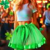 TWINKLEDE Green Ribbon Tutu Skirt Dance Tulle Skirts Festival Costume Tutu for Women(A Green) view 3
