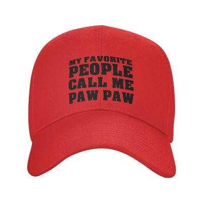Funny My Favorite People Call Me Paw Paw Women Curved Brim Trucker Hat Adjustable Men Sun Dad Golf Baseball Cap Red