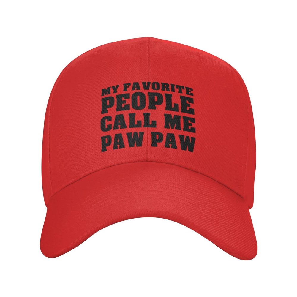 Funny My Favorite People Call Me Paw Paw Women Curved Brim Trucker Hat Adjustable Men Sun Dad Golf Baseball Cap Red