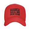 Funny My Favorite People Call Me Paw Paw Women Curved Brim Trucker Hat Adjustable Men Sun Dad Golf Baseball Cap Red view 1