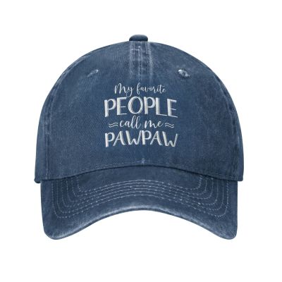 My Favorite People Call Me Paw Paw Men Baseball Cap Adults Dad Sun Vintage Trucker Hat Navy