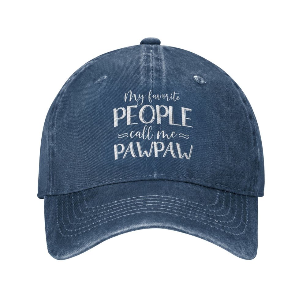 My Favorite People Call Me Paw Paw Men Baseball Cap Adults Dad Sun Vintage Trucker Hat Navy