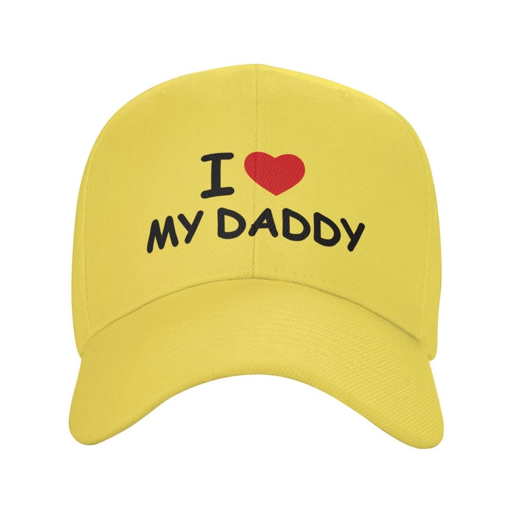 I Love My Daddy Men Curved Brim Baseball Cap Women Adjustable Sun Golf Dad Trucker Hat Yellow