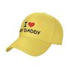 I Love My Daddy Men Curved Brim Baseball Cap Women Adjustable Sun Golf Dad Trucker Hat Yellow view 2