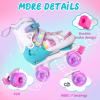 Fotoumgl Roller Skates for Kids Girls Boys, 4 Size Adjustable Rainbow Toddler Rollerskates with 8 Full Light up Wheels, Safe and Fun for Children Beginners, Outdoor Indoor Sports view 3