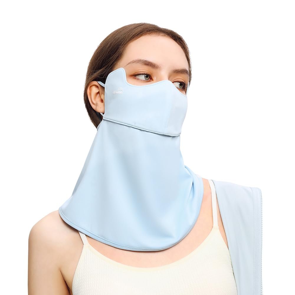 Neck Gaiter Face Scarf Cover Sun Protection Bandana Women Summer Outdoor Activities Blue