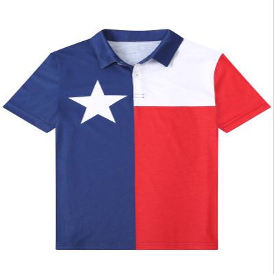 COSLAND Boys Texas Shirt Kids Cowboy Polo, Texas Flag, X-Small