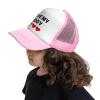 Heart I Love My Daddy Kids Sun Trucker Hat Toddler Summer Mesh Back Adjustable Snapback Baseball Cap view 3