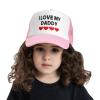 Heart I Love My Daddy Kids Sun Trucker Hat Toddler Summer Mesh Back Adjustable Snapback Baseball Cap view 4