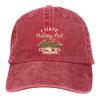 I Hate Pulling Out Funny Travel Men Baseball Cap Summer Vintage Washed Distressed Sun Cowboy Trucker Hat Red view 1
