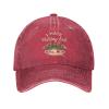 I Hate Pulling Out Funny Travel Men Baseball Cap Summer Vintage Washed Distressed Sun Cowboy Trucker Hat Red view 2