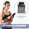 Honoson 5 Pcs Wrist Wallet for Women Men, Wristband with Zipper Wrist Pouch Purse for Run Spandex Wristbands Sweatband Wallet for Run Walk Hike Jog Travel Events Keys Cash Napkin(Black, Gray, Navy) view 4
