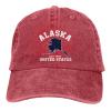Alaska Est 1959 Patriotic Flag Men Baseball Cap Women Vintage Washed Sun Summer Trucker Hat Red view 1