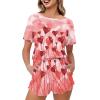 Belidome Valentines Day Pajama Set Women with Love Heart Print Short Sleeve Pjs Summer Lounge Sets Loungewear Sleepwear view 1