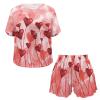 Belidome Valentines Day Pajama Set Women with Love Heart Print Short Sleeve Pjs Summer Lounge Sets Loungewear Sleepwear view 4