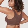 DELIMIRA Women's Front Closure Posture Wireless Back Support Full Coverage Bra Brown Violet 34G view 3