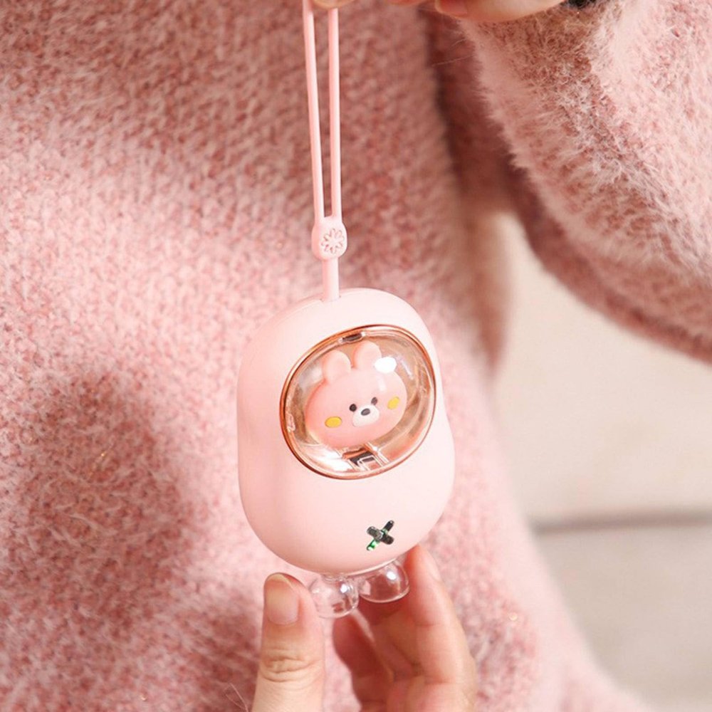 WeNtor Cartoon USB Charging Electric Hand Warmer Charging self-Heating Portable Portable Electric Hand Warmer, 2400mA, Pink