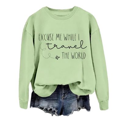 MOGUI Excuse Me While I Travel The World Sweatshirt Excuse Me While I Travel The World Shirt Sweatshirt Travel Shirt