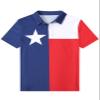 COSLAND Boys Texas Shirt Kids Cowboy Polo, Texas Flag, Small view 1
