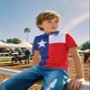 COSLAND Boys Texas Shirt Kids Cowboy Polo, Texas Flag, Small view 3
