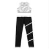 YEAHDOR Kids Girls 2 Piece Dance Set Metallic Sleeveless Tank Top with Skating Legging Ice Skating Gymnastic Outfit Silver 10 Years view 4