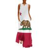 California Flag Women's Short Sleeve Maxi Dresses Casual Long Loose Dresses with Pockets S view 1